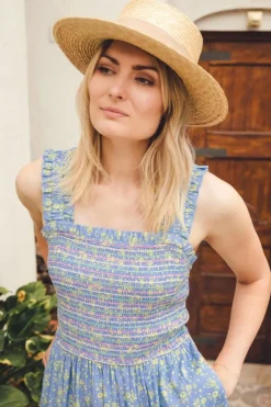 Midi-Sugarhill Brighton Ember Shirred Sundress Star Meadow