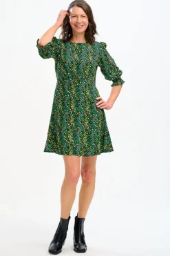 Mini-Sugarhill Brighton Lorelei Dress - Black/Green, Ditsy Floral