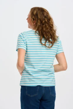 T-Shirts-Sugarhill Brighton Maggie T-Shirt - Blue/White, Cherry Embroidery