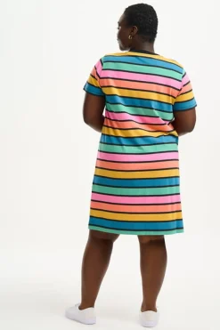 Mini-Sugarhill Brighton Sia T-Shirt Dress - Multi, Beach Hut Stripes