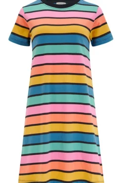 Mini-Sugarhill Brighton Sia T-Shirt Dress - Multi, Beach Hut Stripes