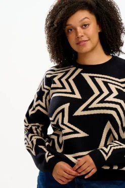 Sweaters-Sugarhill Brighton Thalia Jumper - Black, Star Explosion